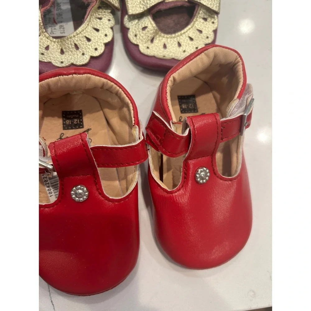 Janie and Jack Gymboree Baby Shoes Bundle Red Leopard Purple Bow Mary Janes